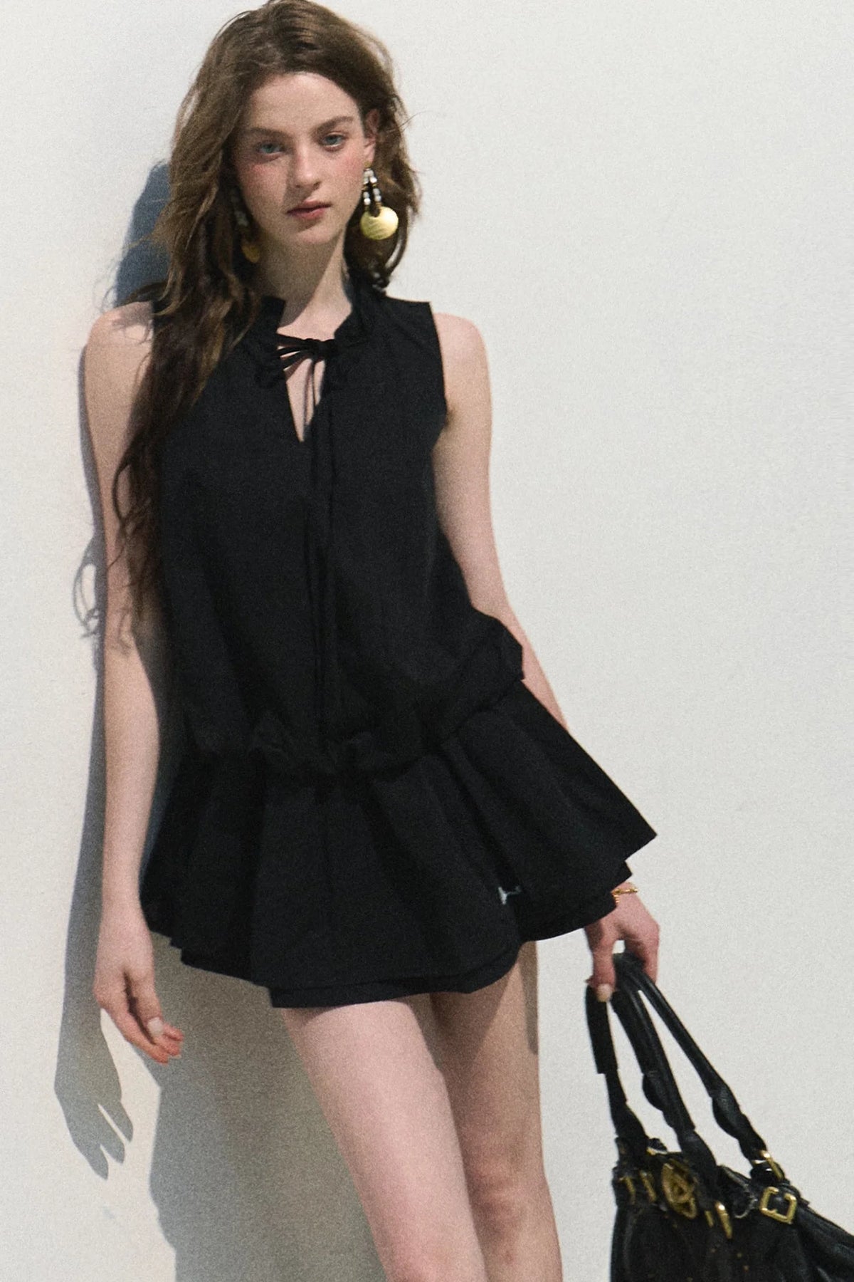 Lyocell Lace-Up Vest Dress