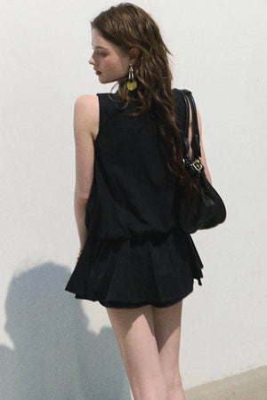Lyocell Lace-Up Vest Dress