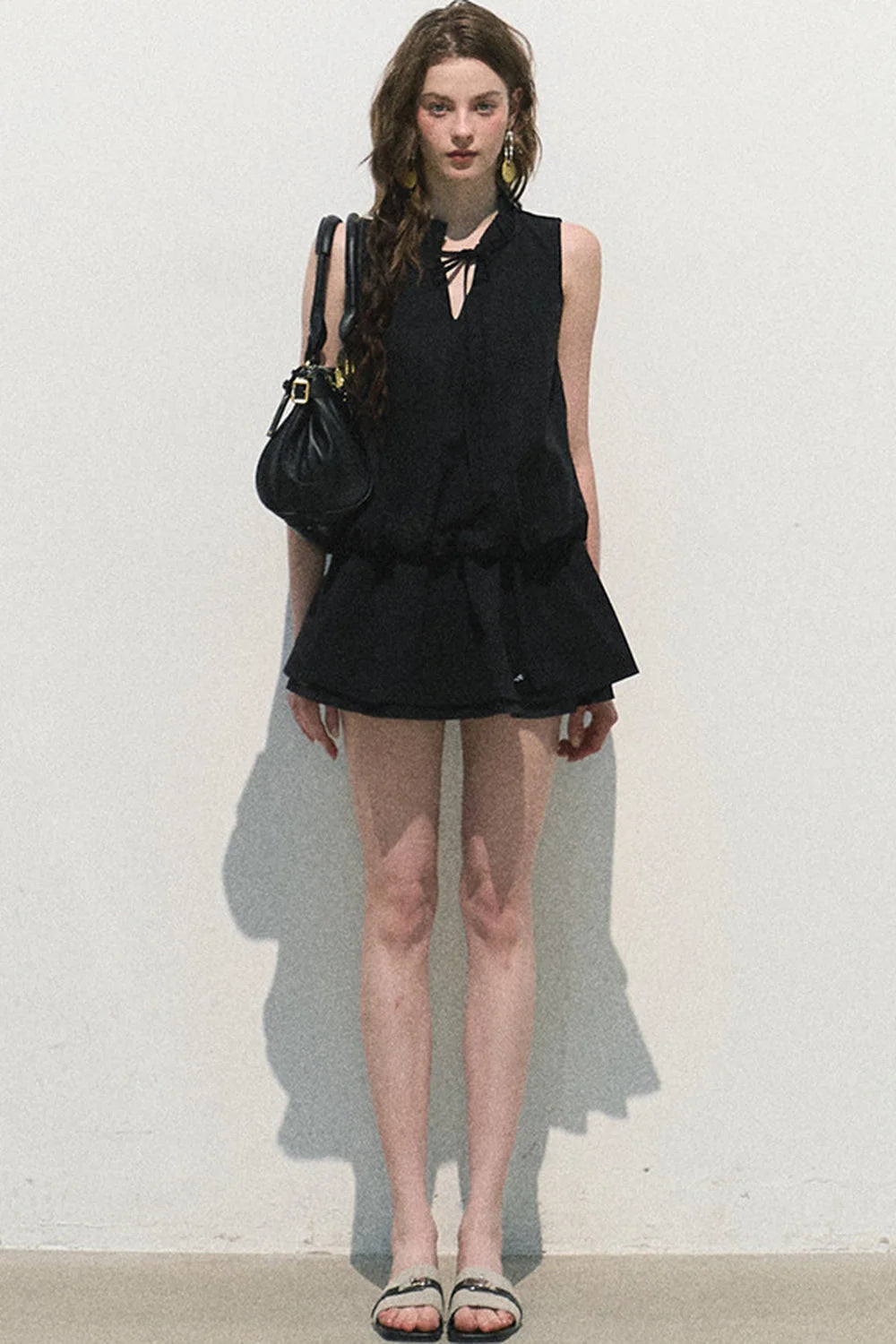 Lyocell Lace-Up Vest Dress