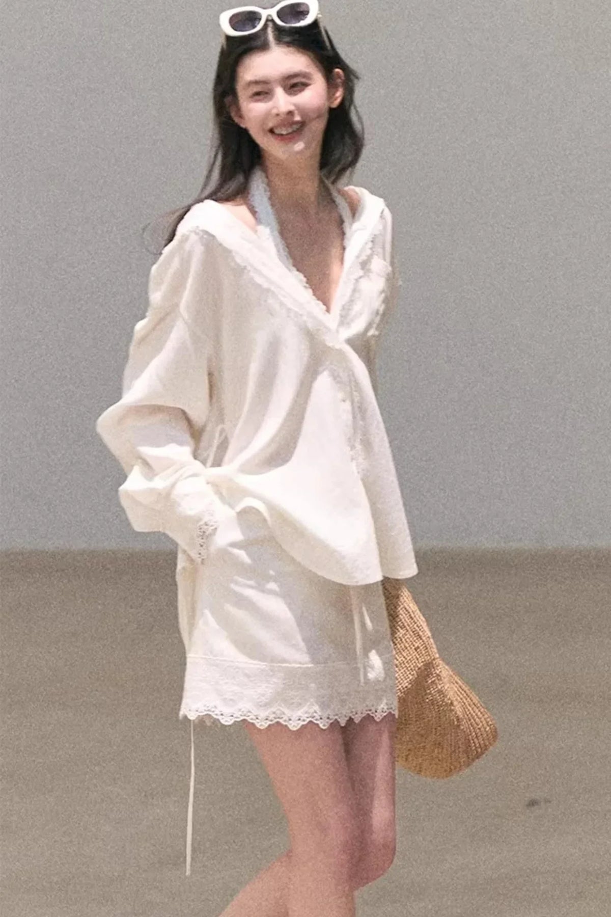 Lyocell Lace Vacation Shirt Set-Up