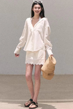 Lyocell Lace Vacation Shirt Set-Up