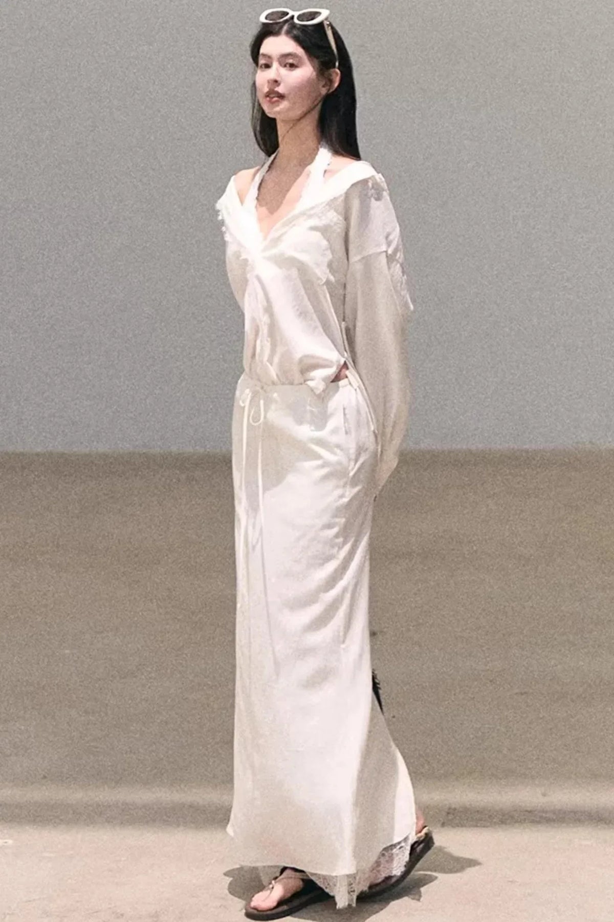 Lyocell Lace Vacation Shirt Set-Up
