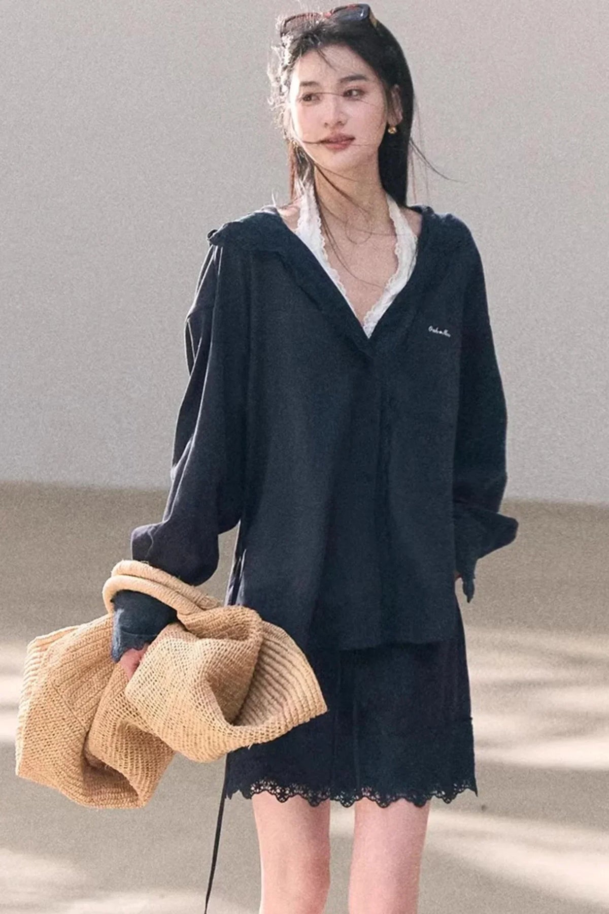 Lyocell Lace Vacation Shirt Set-Up