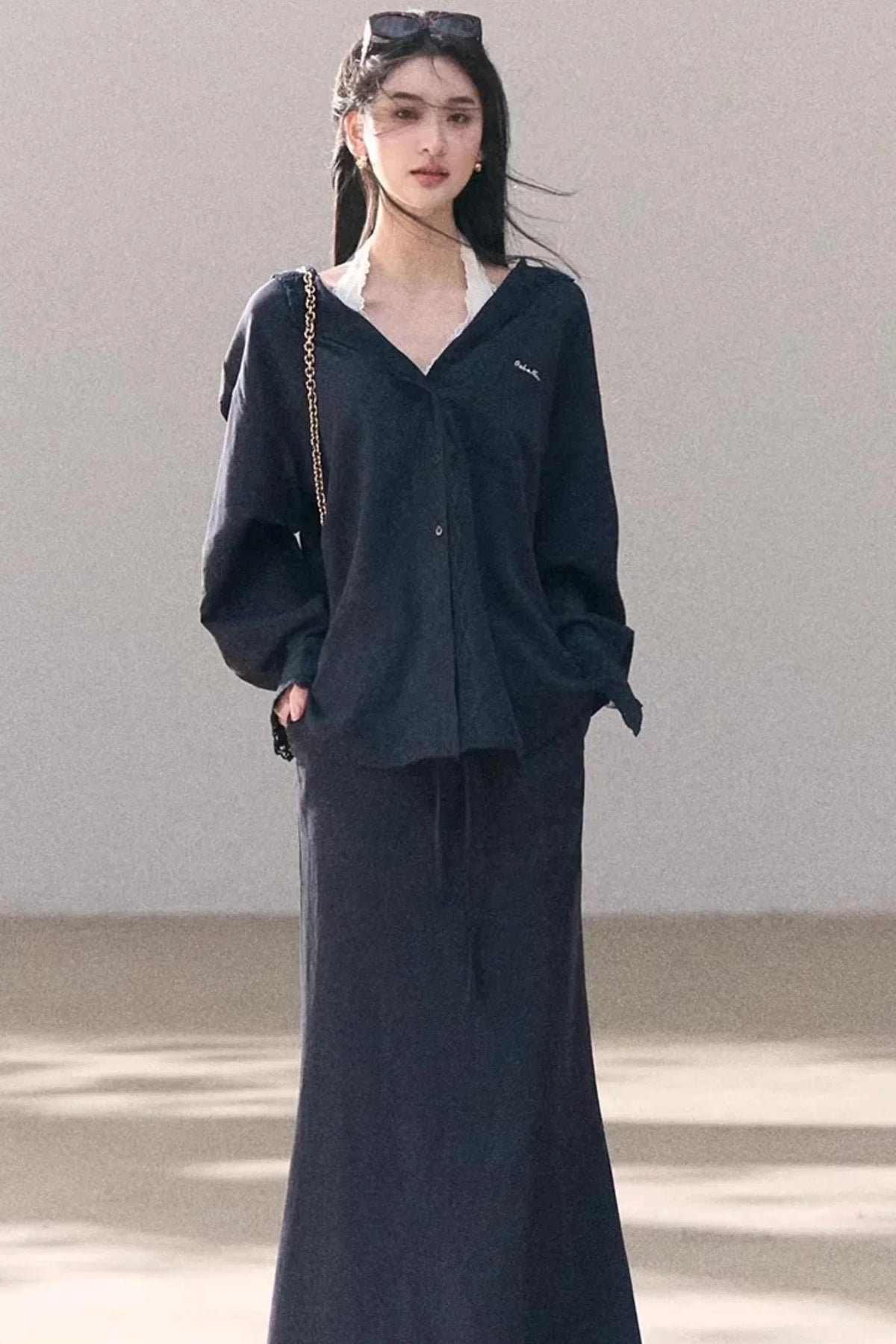 Lyocell Lace Vacation Shirt Set-Up