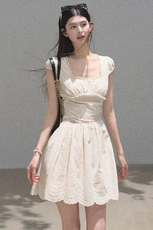 Lyocell Lace Waist-Cinching Dress