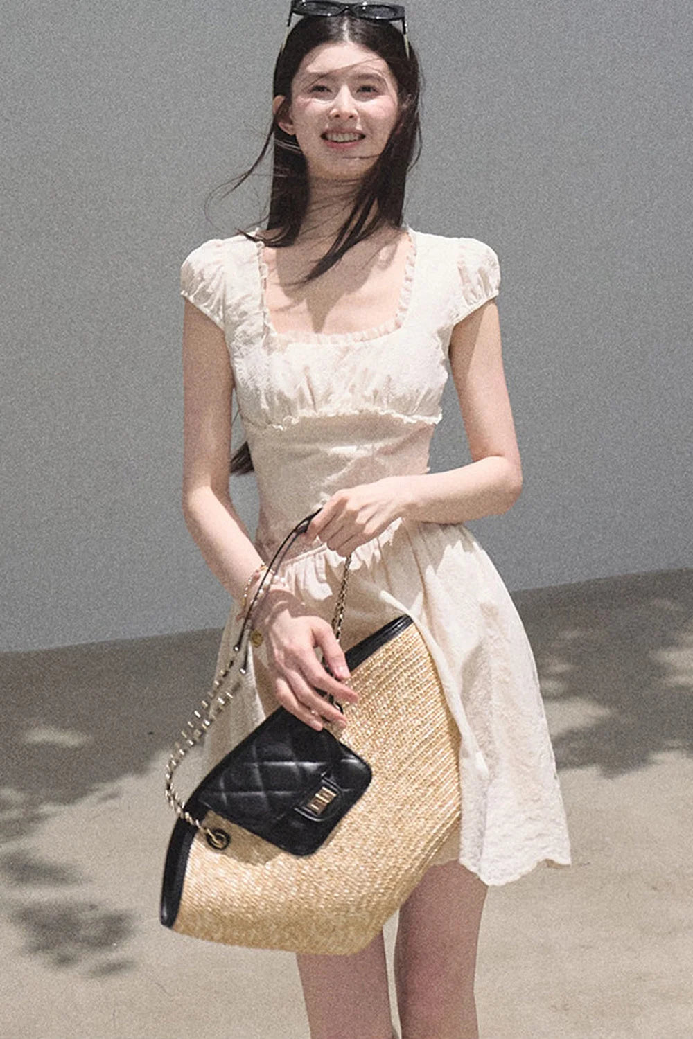 Lyocell Lace Waist-Cinching Dress