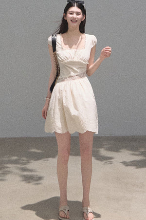 Lyocell Lace Waist-Cinching Dress
