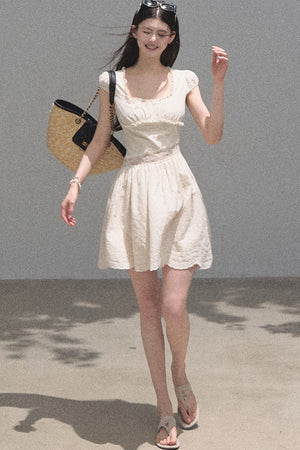 Lyocell Lace Waist-Cinching Dress