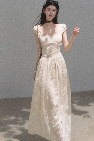 Lyocell Lace Waist-Cinching Dress