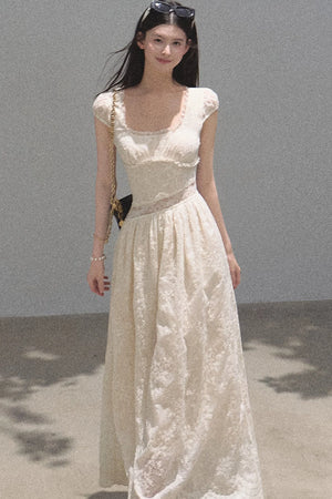Lyocell Lace Waist-Cinching Dress
