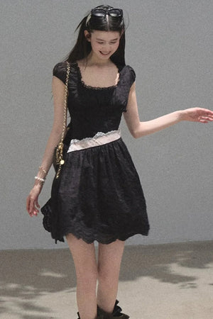 Lyocell Lace Waist-Cinching Dress