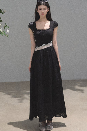 Lyocell Lace Waist-Cinching Dress