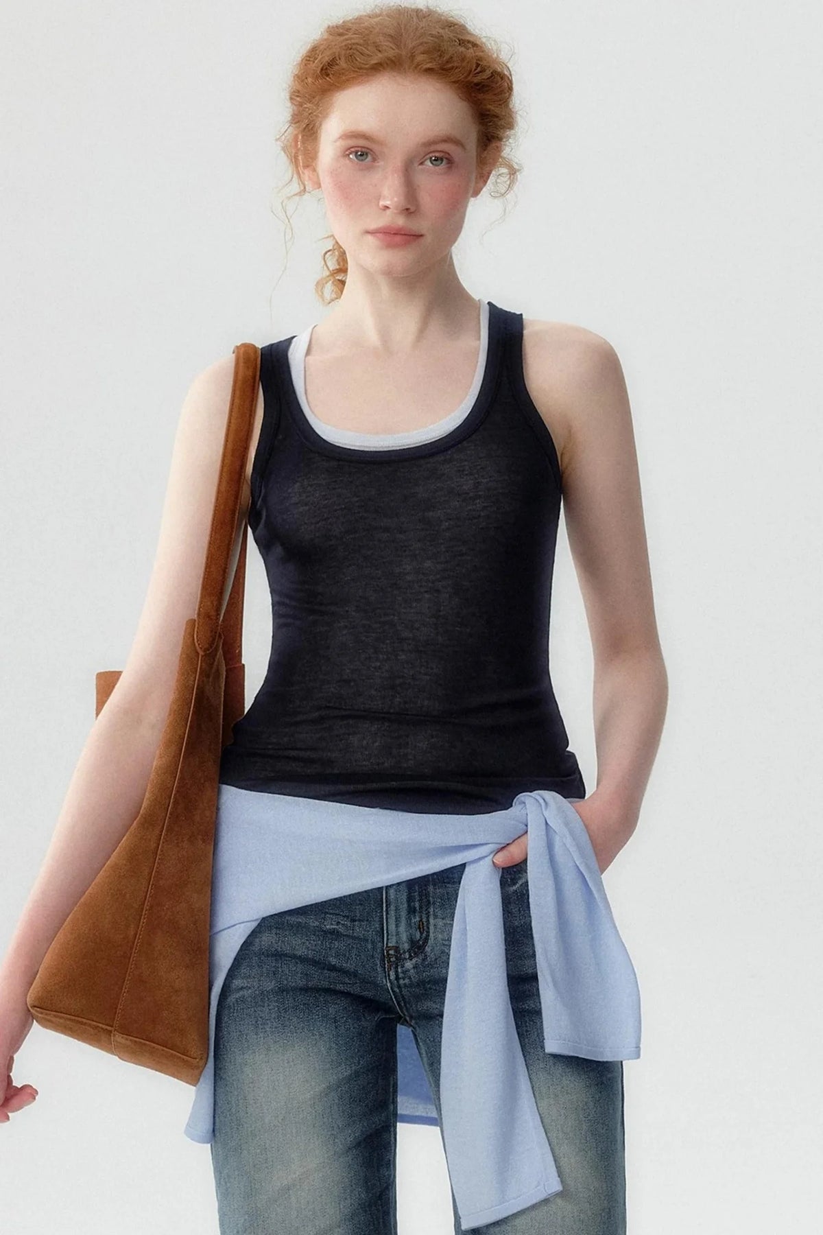 Lyocell Layered Knit Vest