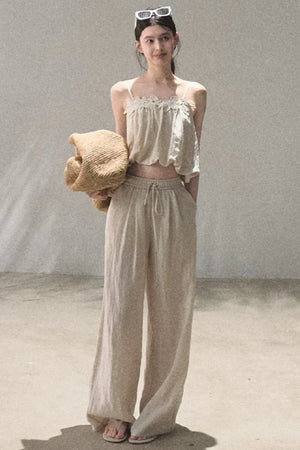Lyocell Linen Camisole and Pants Set-Up