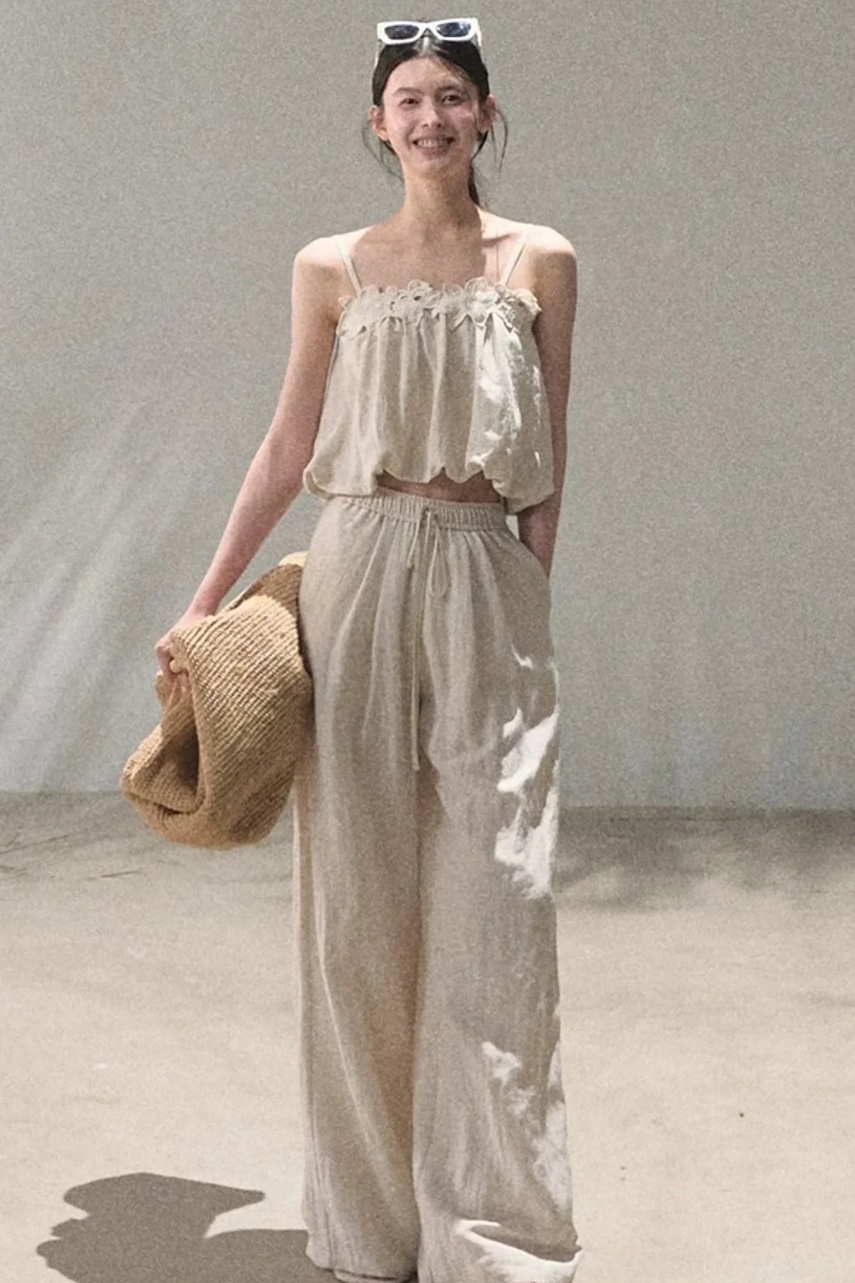 Lyocell Linen Camisole and Pants Set-Up