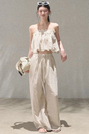 Lyocell Linen Camisole and Pants Set-Up