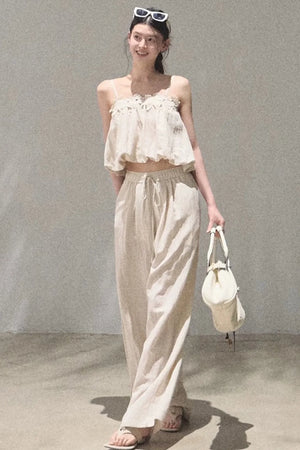 Lyocell Linen Camisole and Pants Set-Up