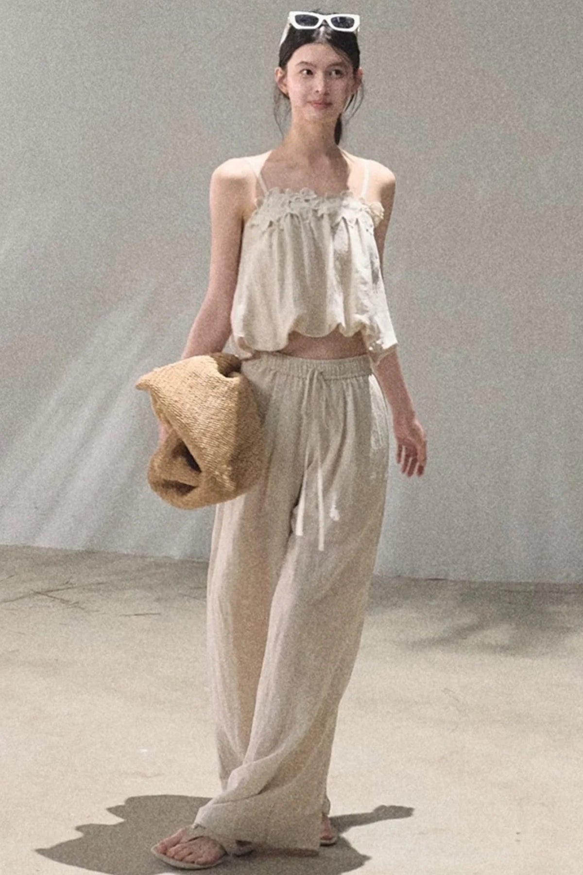 Lyocell Linen Camisole and Pants Set-Up