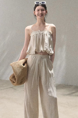Lyocell Linen Camisole and Pants Set-Up