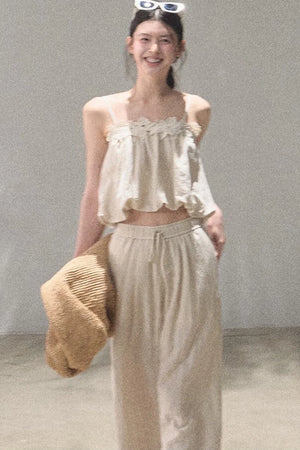 Lyocell Linen Camisole and Pants Set-Up