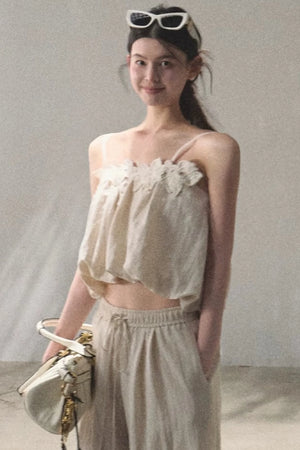 Lyocell Linen Camisole and Pants Set-Up