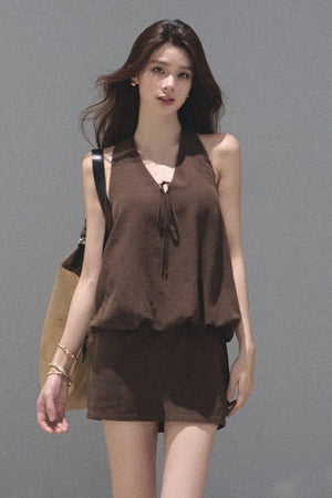 Lyocell Linen Halter Dress