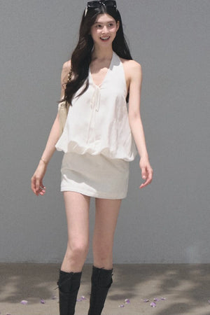 Lyocell Linen Halter Dress