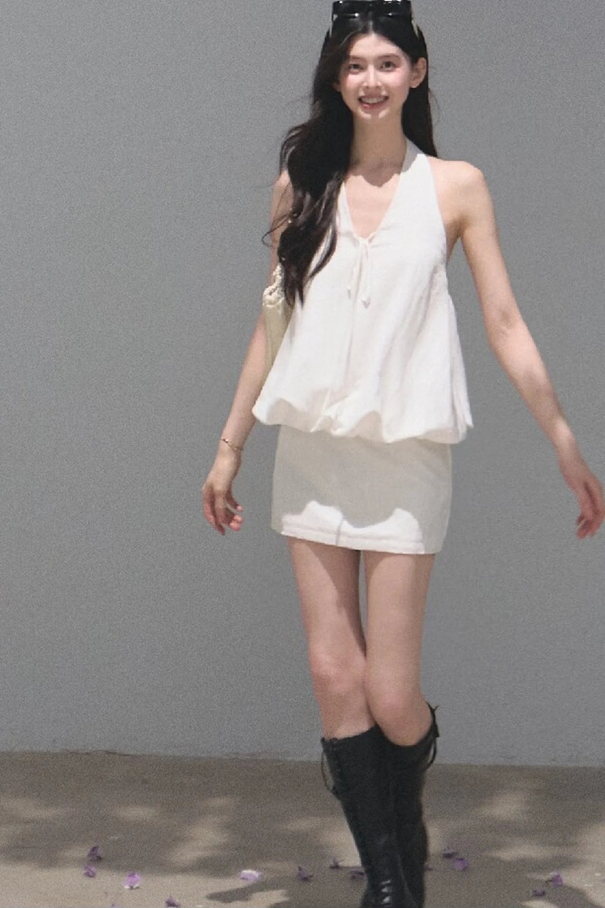 Lyocell Linen Halter Dress