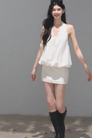 Lyocell Linen Halter Dress