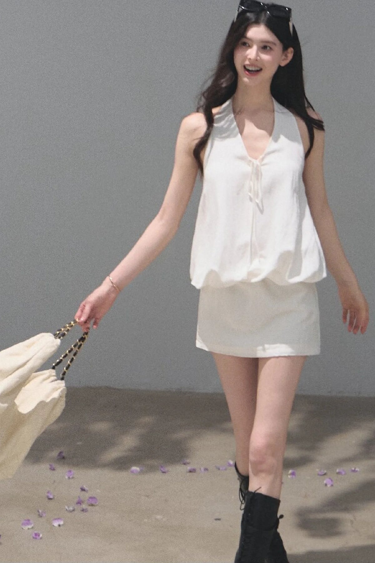 Lyocell Linen Halter Dress