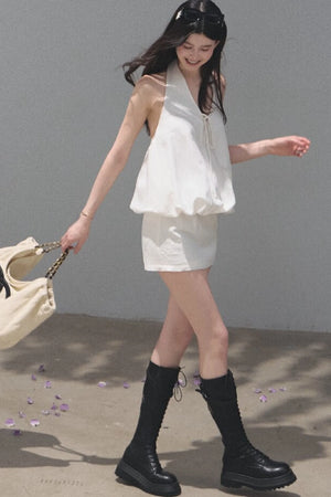 Lyocell Linen Halter Dress