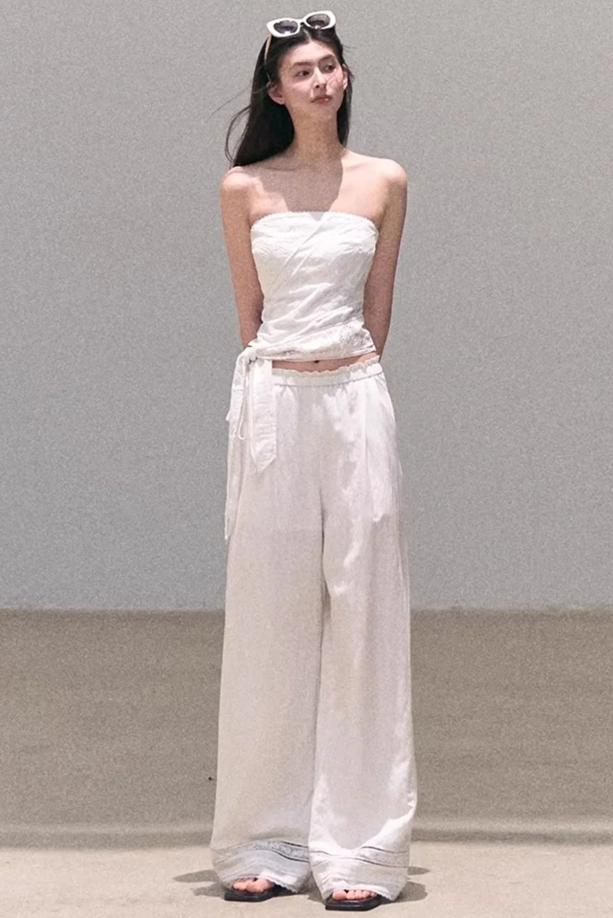 Lyocell Linen Hollow-Out Top Set-Up