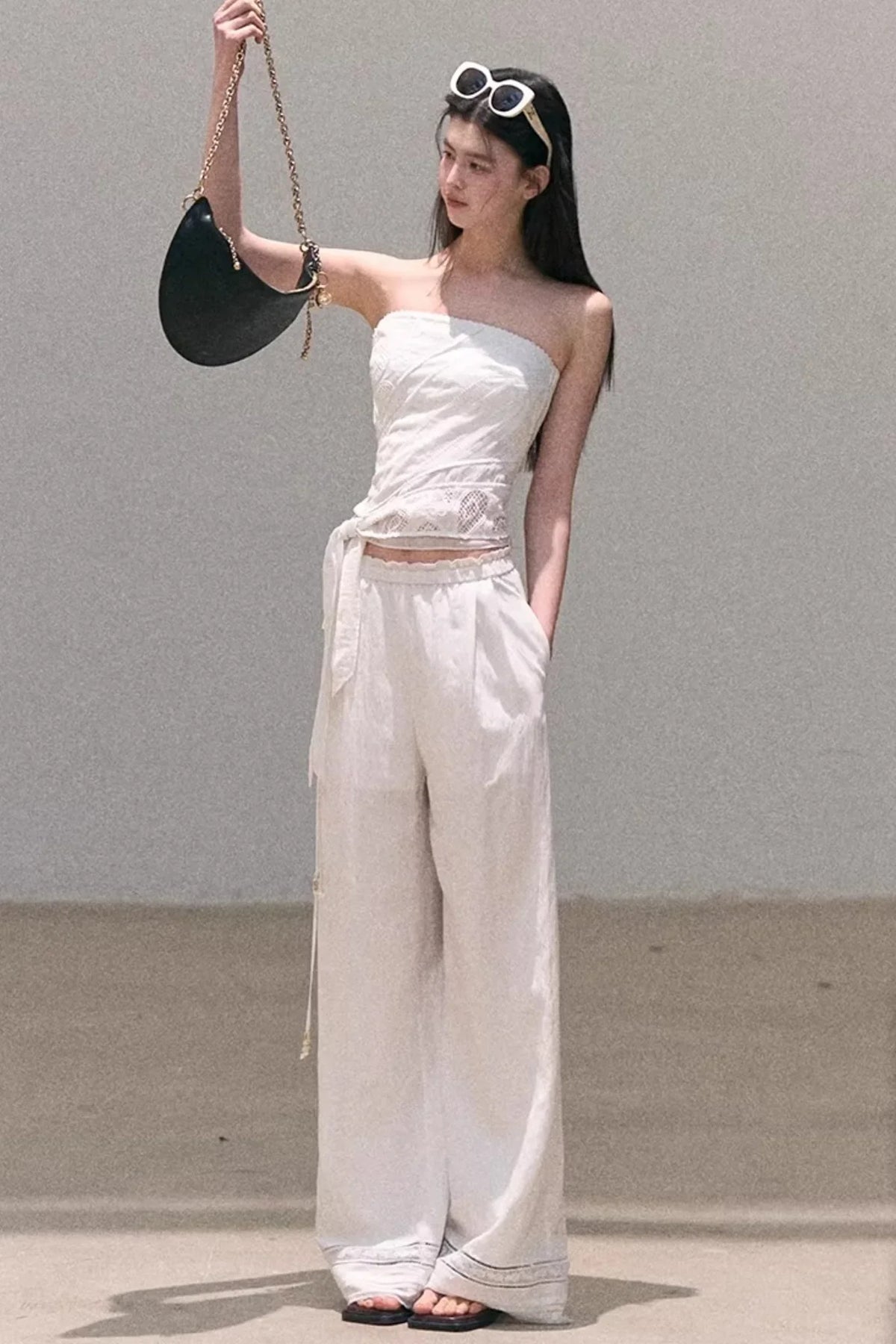 Lyocell Linen Hollow-Out Top Set-Up