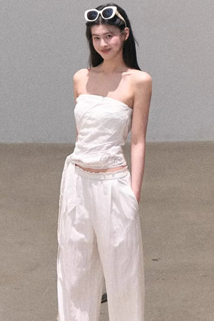 Lyocell Linen Hollow-Out Top Set-Up