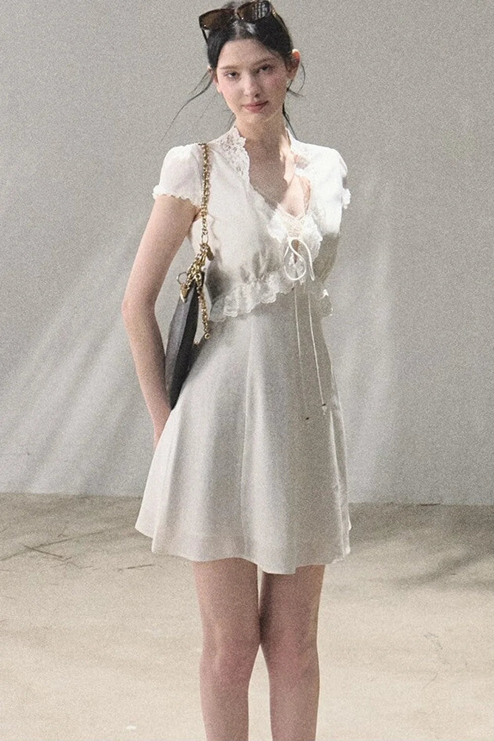 Lyocell Linen Lace Dress Set