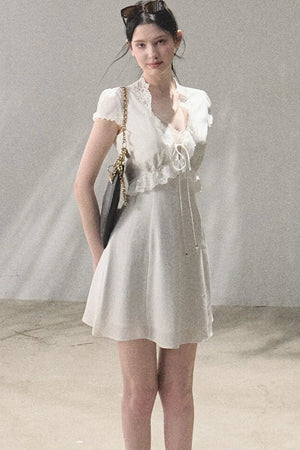 Lyocell Linen Lace Dress Set