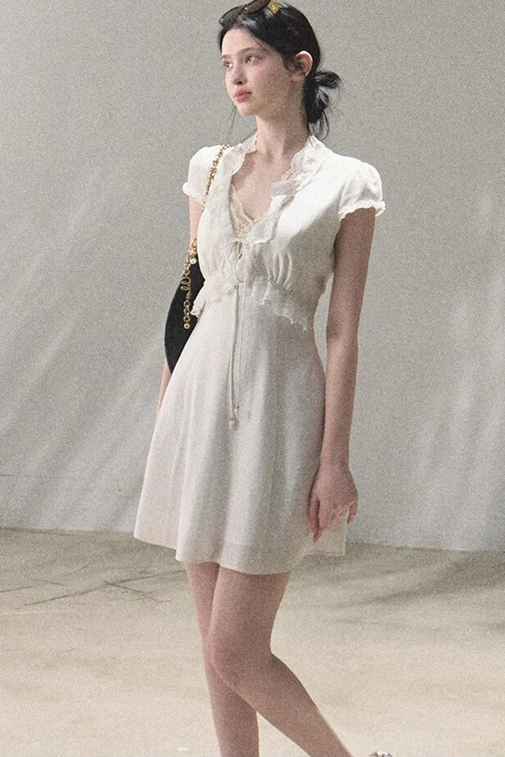 Lyocell Linen Lace Dress Set