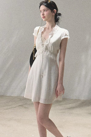 Lyocell Linen Lace Dress Set