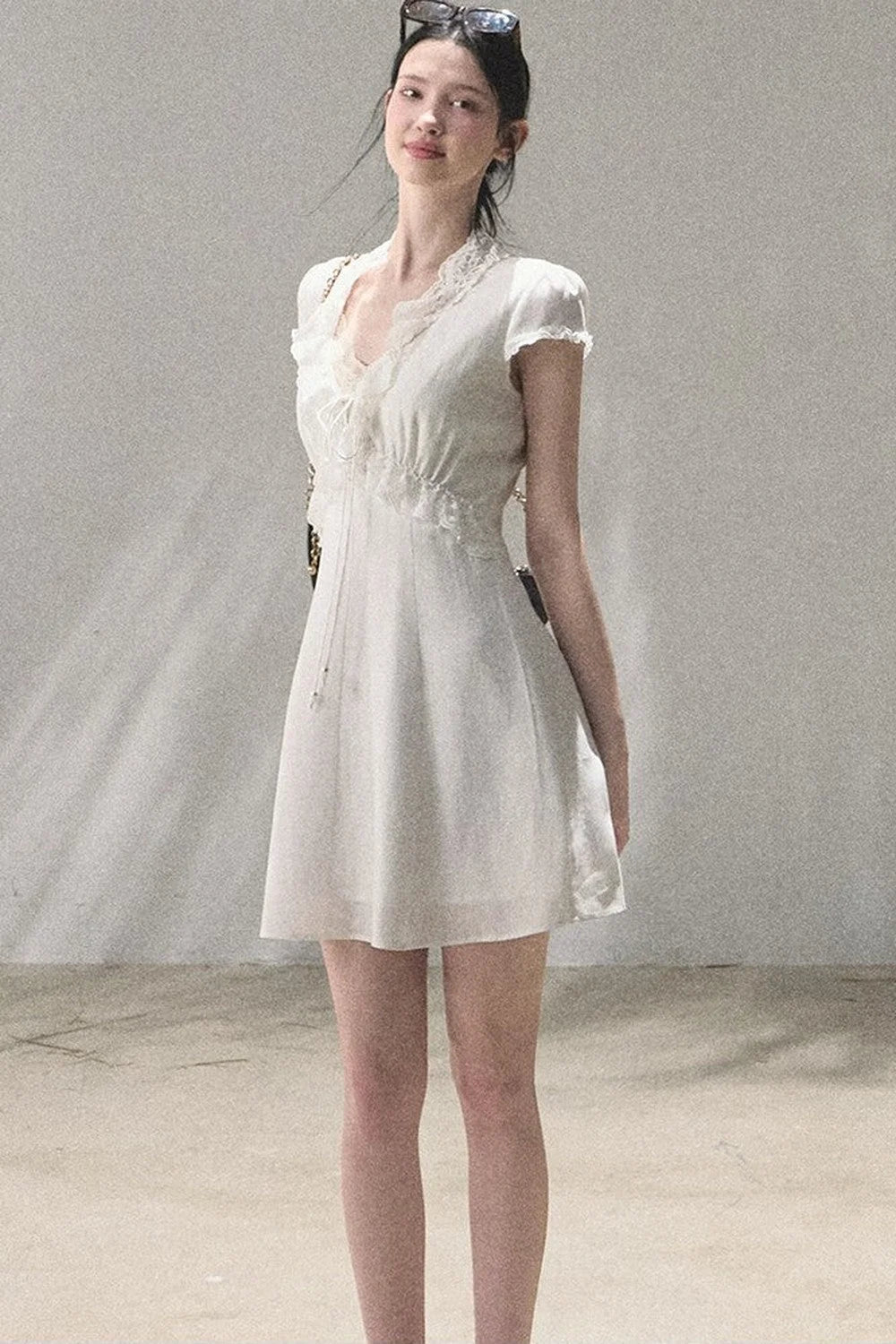 Lyocell Linen Lace Dress Set