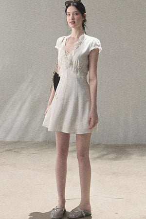 Lyocell Linen Lace Dress Set