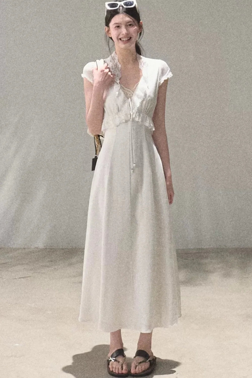 Lyocell Linen Lace Dress Set