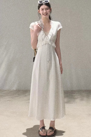 Lyocell Linen Lace Dress Set