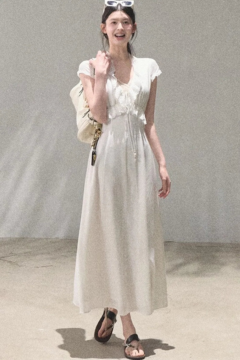 Lyocell Linen Lace Dress Set