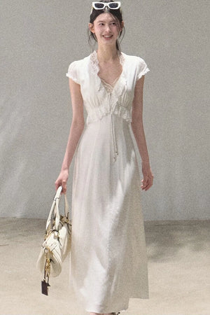 Lyocell Linen Lace Dress Set