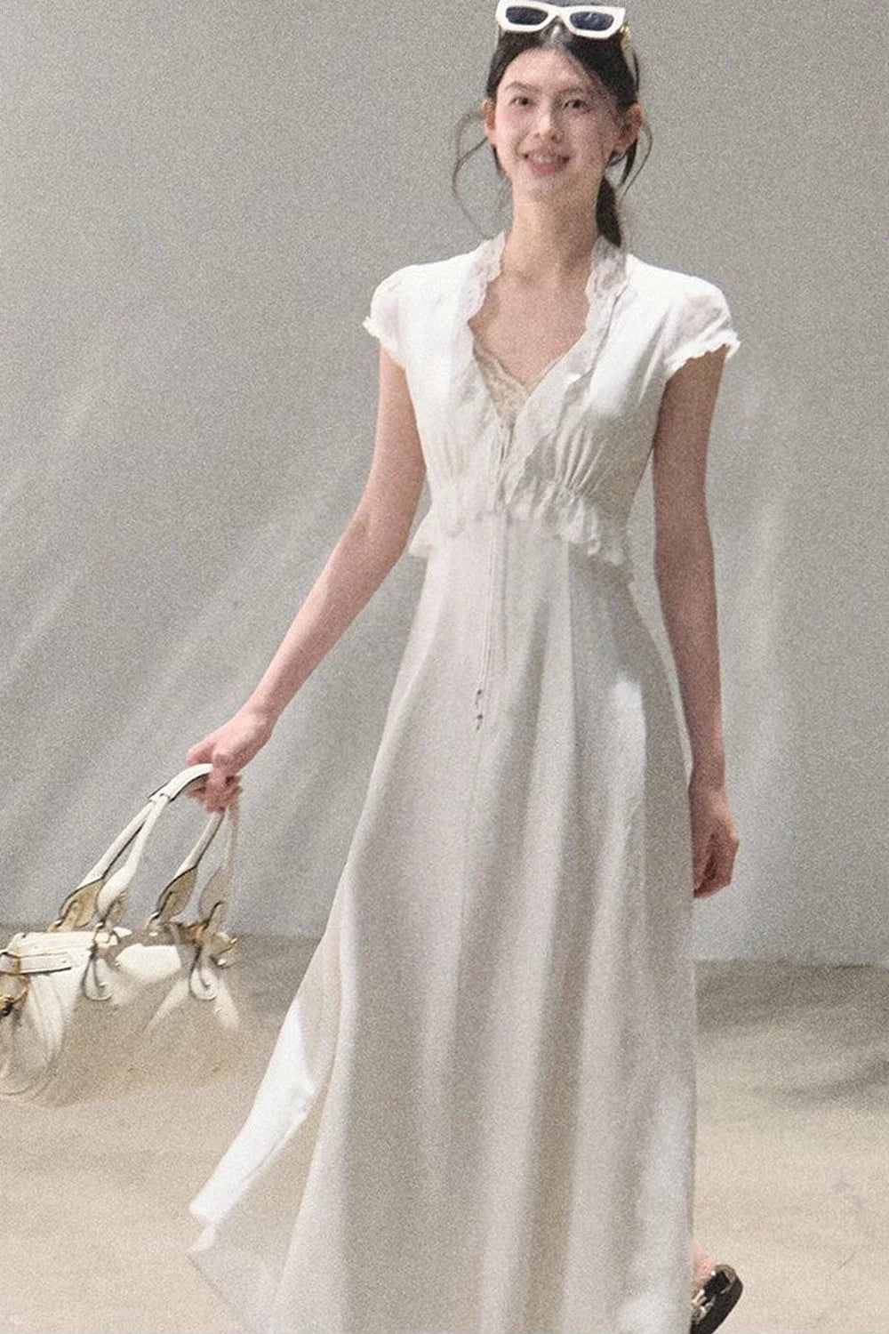 Lyocell Linen Lace Dress Set