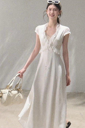 Lyocell Linen Lace Dress Set
