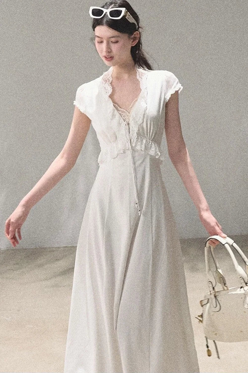 Lyocell Linen Lace Dress Set