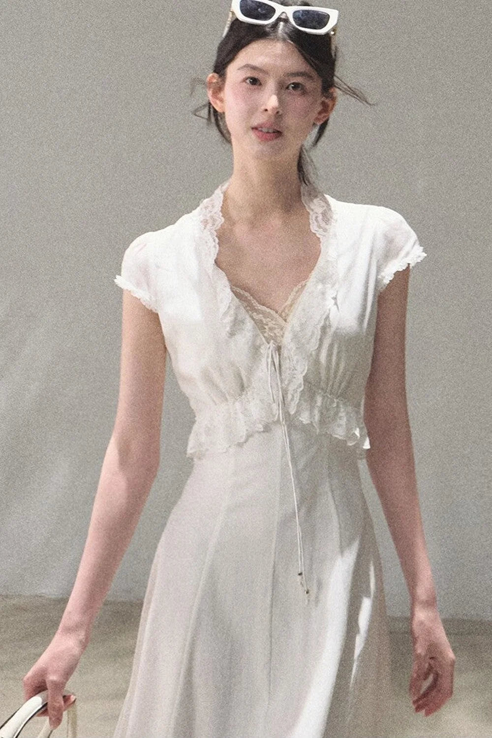 Lyocell Linen Lace Dress Set