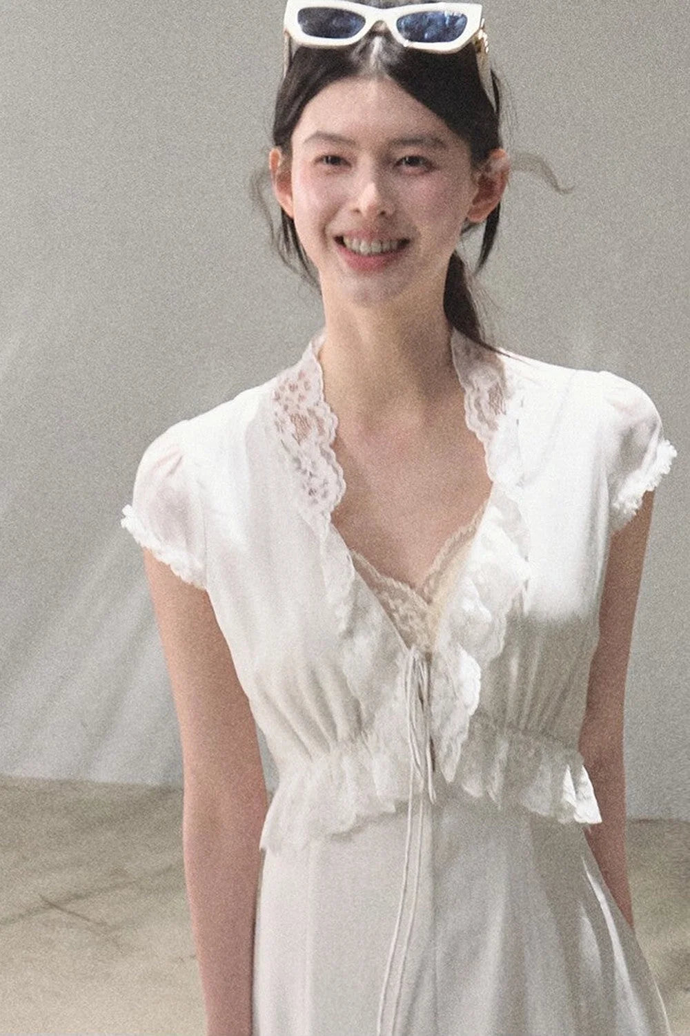 Lyocell Linen Lace Dress Set