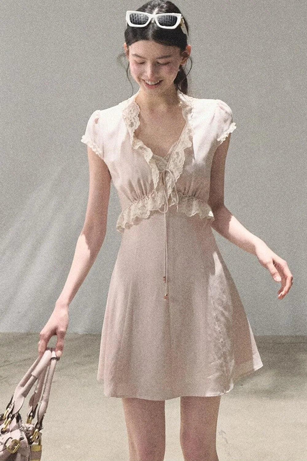 Lyocell Linen Lace Dress Set